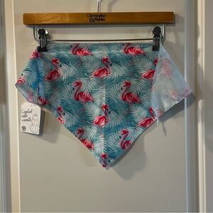 Tropical Escape Pooch Bandana Set – Blue Flamingo & Palm + Purple Palm Plants